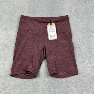 Prana Kimble Shorts Womens Medium Flannel Heather Biker Yoga Athletic Gym NEW